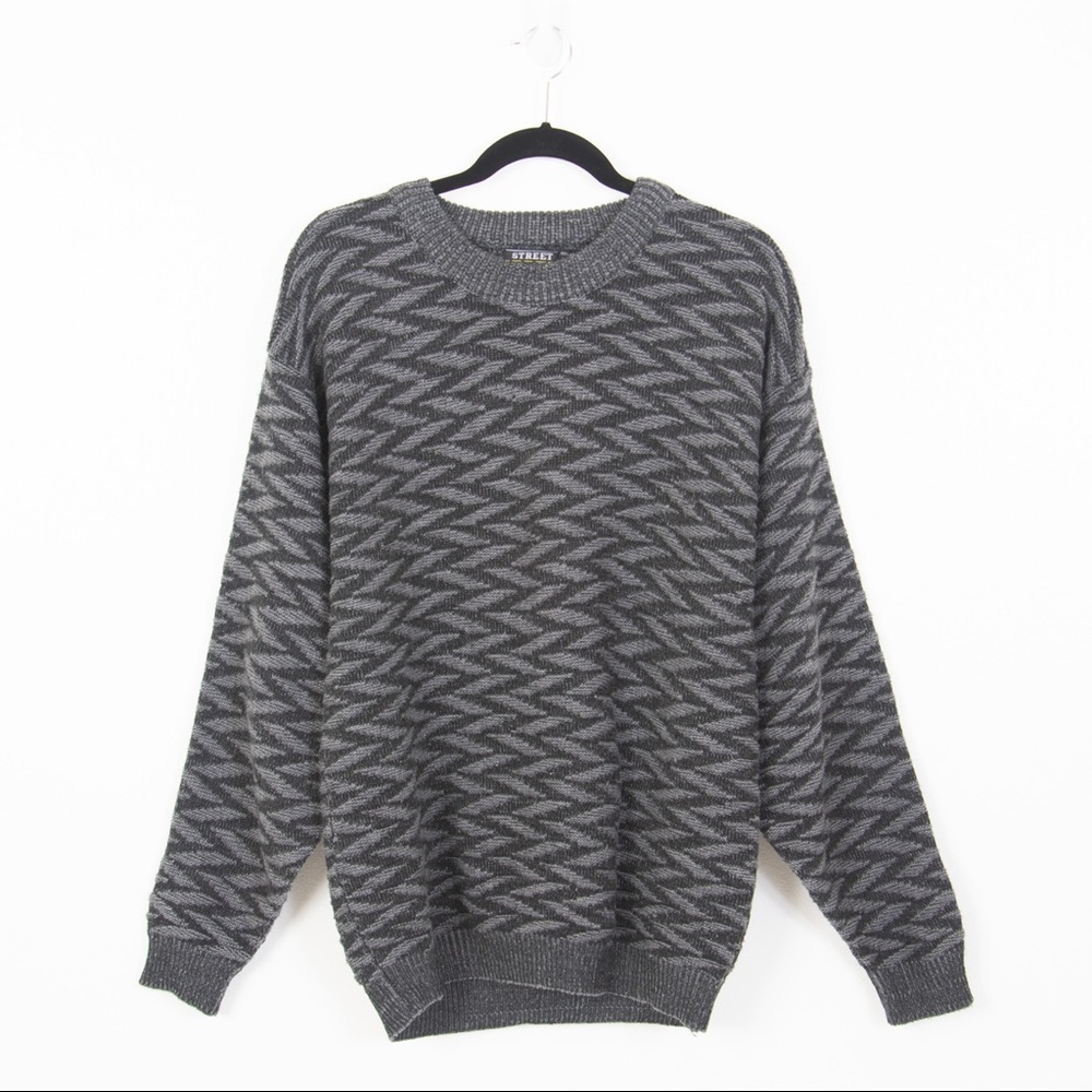 Vintage Street Closed Chevron Crew Neck Sweater